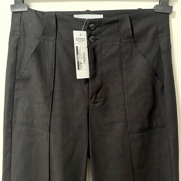NWT BRENDA BEDDOME Linen Pant - Black - Size 25 - Picture 6 of 13